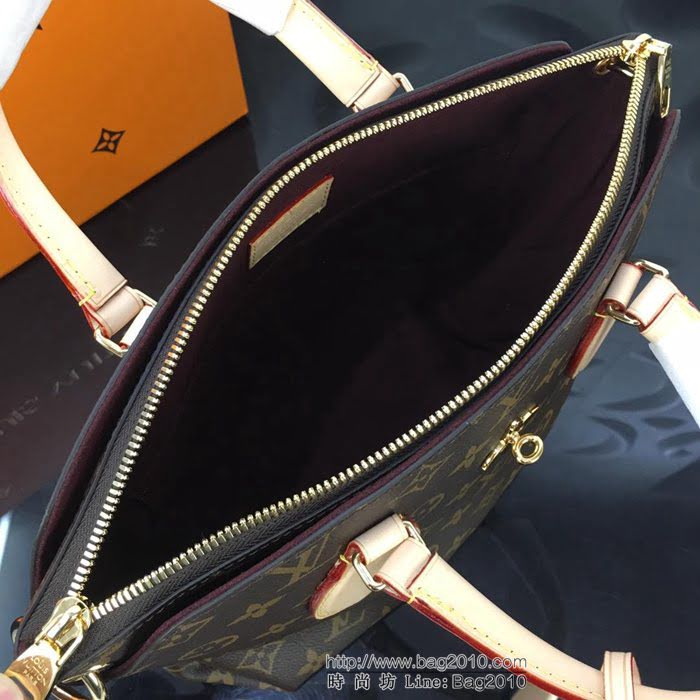 路易威登LV 頂級原單 N40110紅 SAINT PLACIDE手袋 Damier Ebène帆布 搭配小牛皮和優雅褶皺 多用手袋 肩背斜挎包  YDH2571